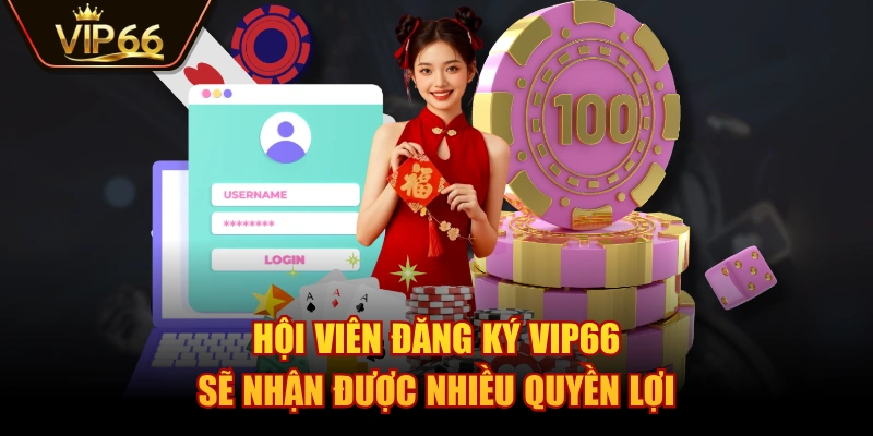 Hội viên đăng ký VIP66 sẽ nhận được nhiều quyền lợi